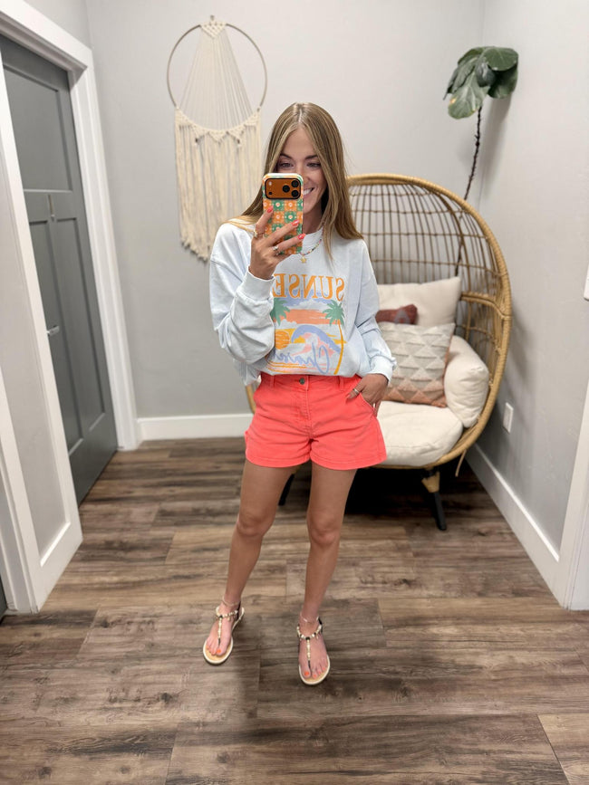 NATASHA CORAL HIGH RISE CARGO SHORTS