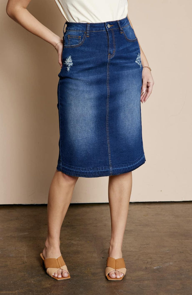IVY DARK WASH DENIM SKIRT