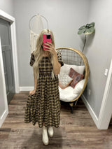 THE JULES GINGHAM BOW PRINT MIDI DRESS