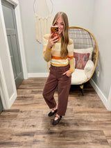AUTUMN DREAMS STRIPED LONG SLEEVE SWEATER TOP