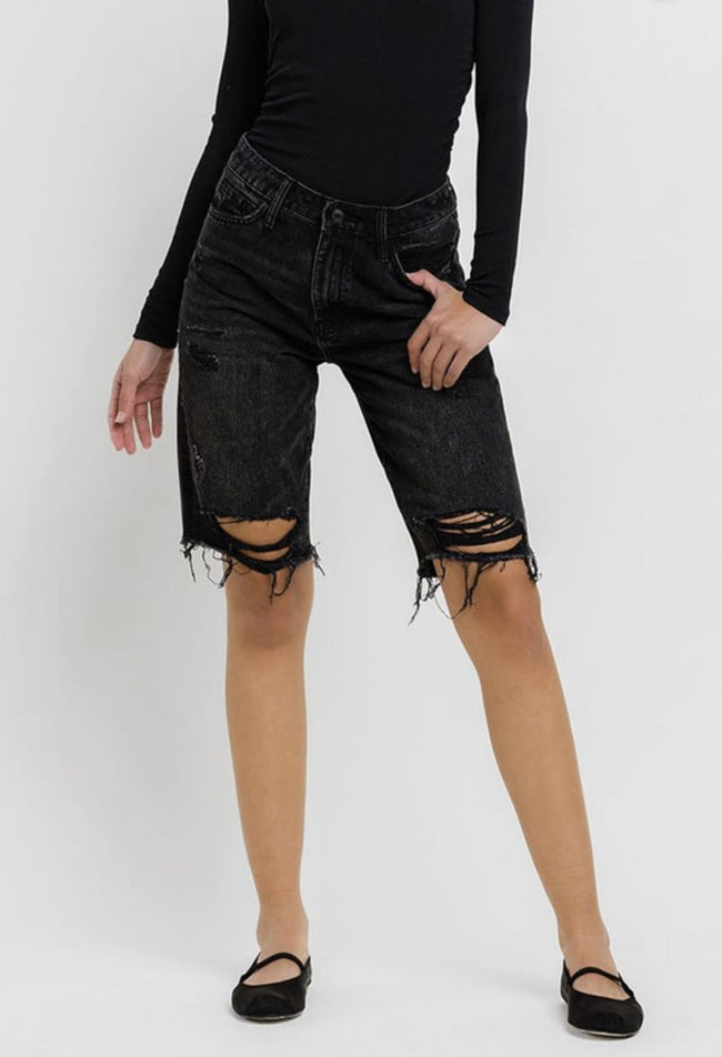 TAMMY RELAXED BLACK BERMUDA SHORTS