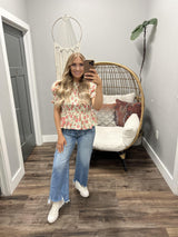 SHAYLA ROSE FLORAL SMOCKED BLOUSE TOP