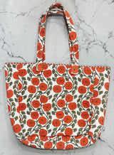TANGERINE FLORAL TOTE BAG