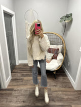 CLAUDIA ECRU KNIT SWEATER TOP