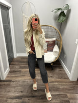 SHERI CREAM FAUX LEATHER JACKET