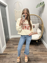 HOWDY APPLIQUE CREW SWEATSHIRT
