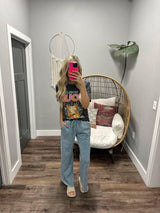 DESTINY DUSTY BLUE WASHED CROP WIDE LEG PANT