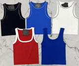 WHO AM I RIBBED BLACK RINGER TANK