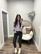 HARMONY PINK NAVY LONG SLEEVE STRIPE SWEATSHIRT