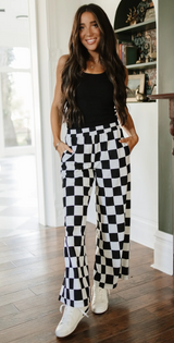BLACK JACK CHECKERED WIDE LEG COMFS