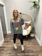 CHARCOAL MIDNIGHT COWGIRL GRAPHIC CREW SWEATER
