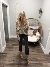 SANDY TAUPE LEOPARD SWEATER TOP