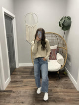 EMILY TEXTURE NATURAL THERMAL LONG SLEEVE SWEATER TOP