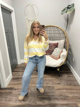 SUNNIE PALE YELLOW STRIPE SWEATER TOP