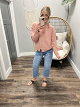 CANDICE LIGHT MAUVE KNIT SWEATER TOP