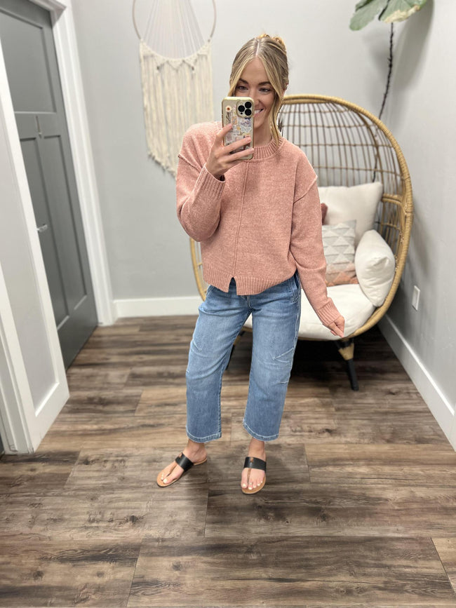 CANDICE LIGHT MAUVE KNIT SWEATER TOP