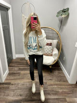 HEATHER GREY GLACIER GRAPHIC SWEATSHIRT