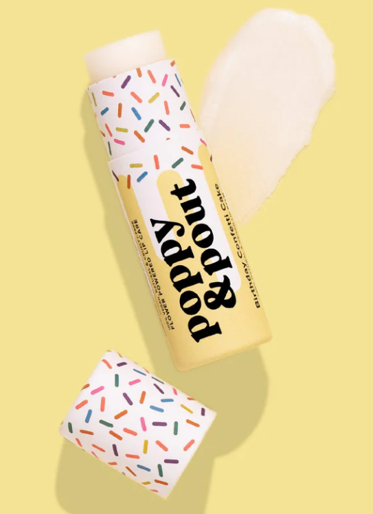 POPPY & POUT YELLOW BIRTHDAY CONFETTI CAKE CHAPSTICK
