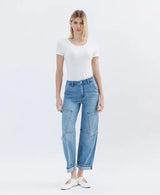 KRISTIN HIGH RISE UTILITY BARREL JEANS