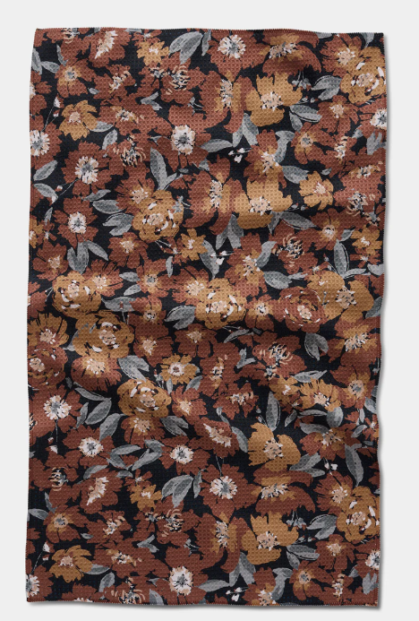 VINTAGE FLORAL NATURAL GEOMETRY KITCHEN TOWEL