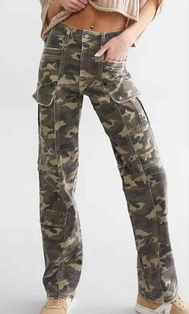 TRACEY CAMO CARGO HIGH RISE DENIM