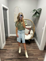 LEELA HIGH RISE ACID WASH CARGO SKIRT