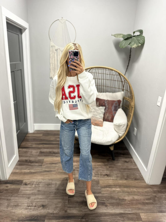 USA EMBROIDERED SWEATSHIRT