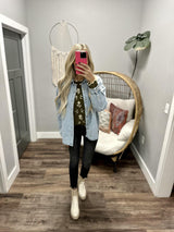 JADIE BLUE WASHED DENIM JACKET TOP