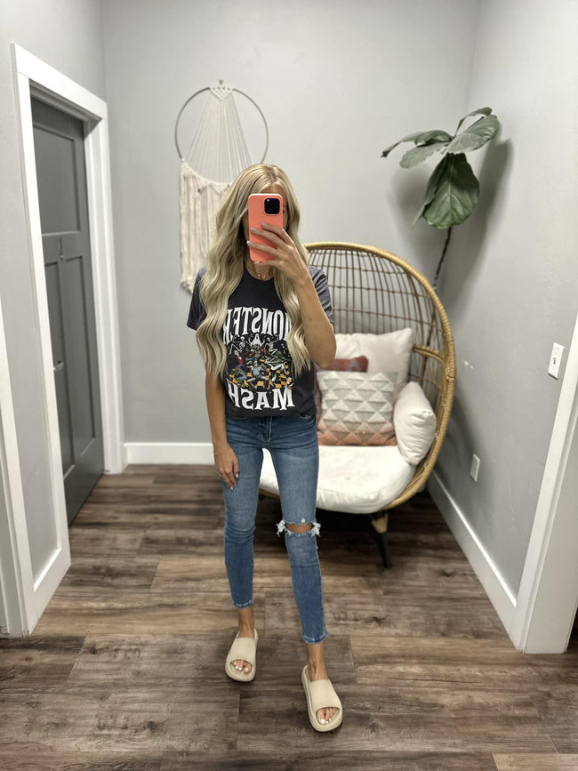 CHARCOAL MONSTER MASH GRAPHIC TEE