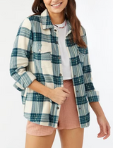 ONEILL WOMENS ZUMA PLAID BUTTON UP JACKET