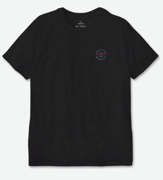 MENS BLACK OATH V STANDARD BRIXTON TEE