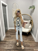GREY WASHED AZTEC GRAPHIC TEE