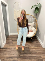 CELINE DESIGNER PATTERN CAMEL AND BLACK VELOUR LONG SLEEVE