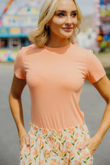 SUMMER SUNSET RIBBED BASIC TEE