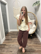 JENNA DIAMOND METALLIC BUTTON FRONT SWEATER VEST