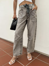 RIVER CHARCOAL WASHED CORDED DENIM JEANS