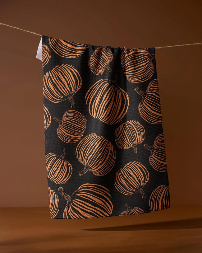 GEOMETRY PUMPKIN NOIR TEA TOWEL