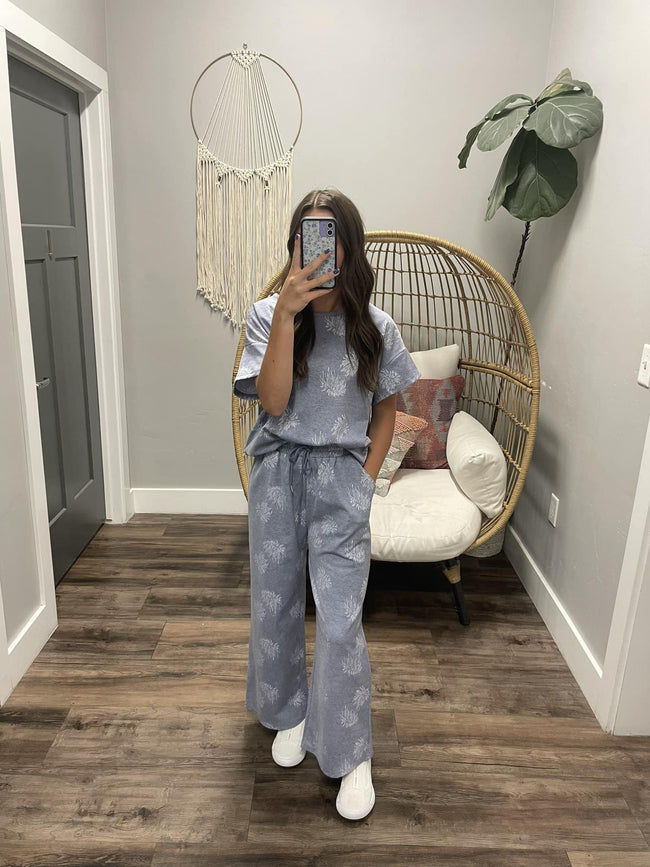ALISSA DENIM PRINTED STRAIGHT LEG PANT