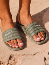 ROXY SLIPPY ARMY GREEN SLIDES