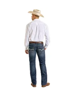 MENS ROCK & ROLL LADDER RAISED PISTOL DENIM
