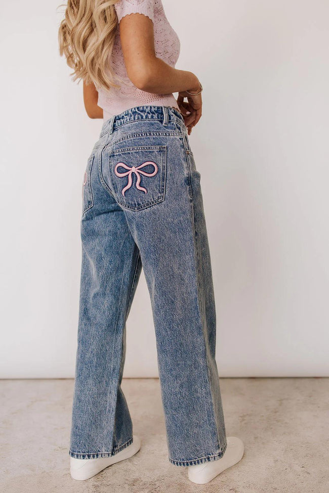 516 BOW POCKET DENIM JEANS