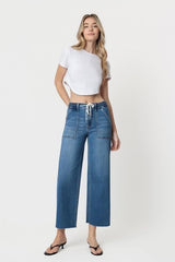 BONNIE HIGH RISE DRAWSTRING DENIM JEANS