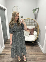 NICOLE BLACK DITSY FLORAL DRESS