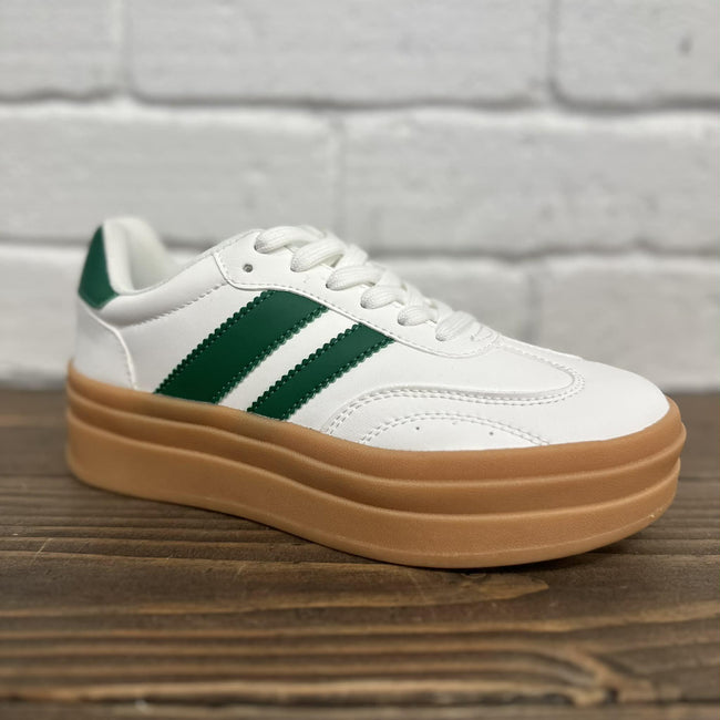BLACK FRIDAY WHITE/GREEN SABA CASUAL SNEAKER SHOES *FINAL SALE*