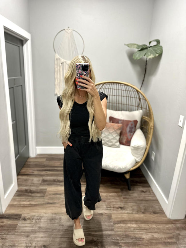 TAYLIE 2 PIECE BLACK WASHED SET