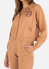HURLEY TAN SURF QUEEN HAILEY ZIP HOODIE