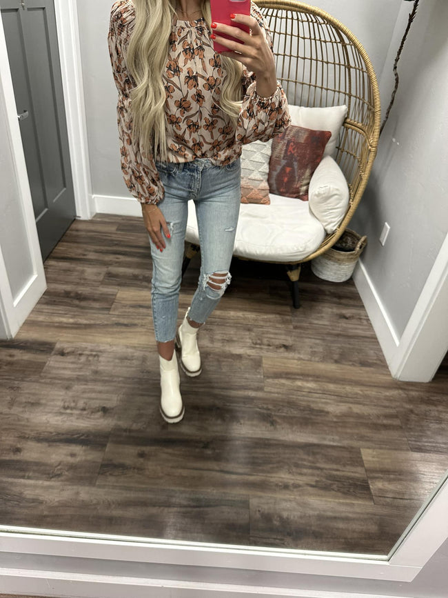 JESSIE AUTUMN FLORAL BLOUSE TOP