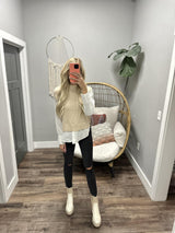 KYRA 2FER CREAM SWEATER VEST BLOUSE TOP