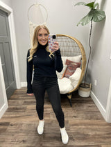 OBEY BLACK BELLE TURTLENECK TOP