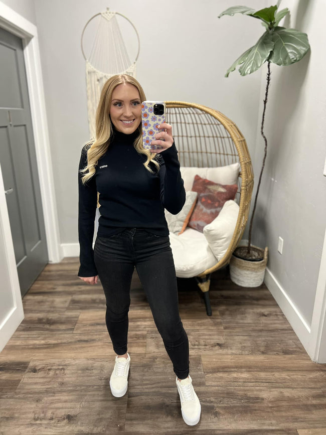 OBEY BLACK BELLE TURTLENECK TOP